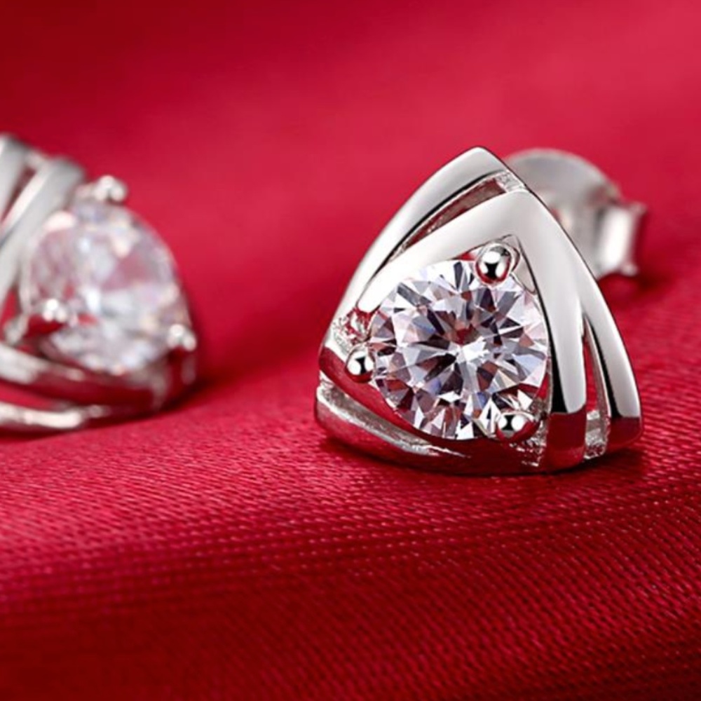 Stud EarringsTriangle Shape Crystal